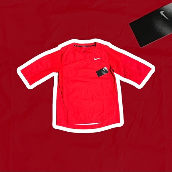 (S) Nike Red Hot Baseball Jacket Short Sleeve NWT - Picture 3 of 9